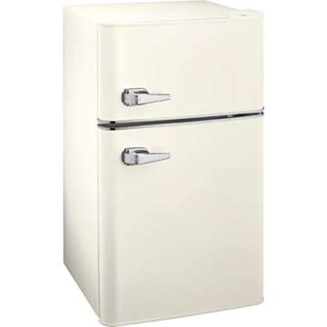 Insignia 3.1 cu. ft. Retro Mini Fridge with Top Freezer (Creamy Vanilla)