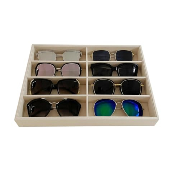 Premium Velvet 8-Slot Sunglasses & Watch Organizer - Elegant Stackable Tray