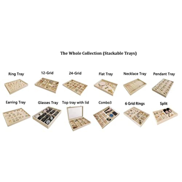 Velvet Sunglasses Watch Organizer Stackable Tray Elegant