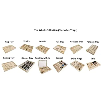 Velvet Sunglasses Watch Organizer Stackable Tray Elegant