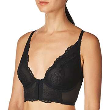 Gossard Women's Superboost Lace Deep V Bralette, Black 30G