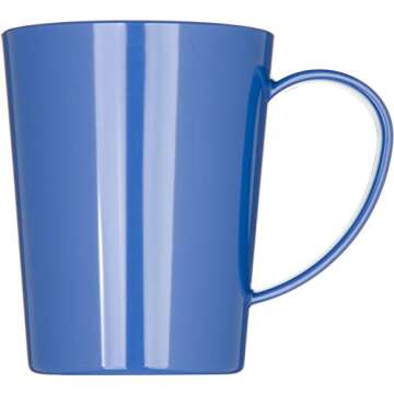 Carlisle FoodService Products Mug Plastic Coffee Mug with Large Handle for Buffets, Home, and Restaurant, Tritan, 12 Ounces, Blue