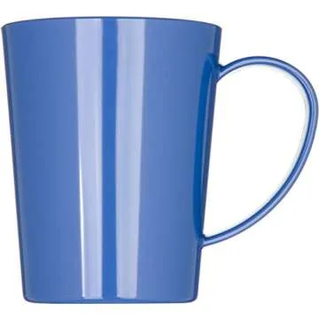 Carlisle FoodService Products Mug Plastic Coffee Mug with Large Handle for Buffets, Home, and Restaurant, Tritan, 12 Ounces, Blue