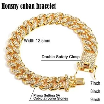 Stylish Honsny Cuban Link Bracelet in Gold or Silver