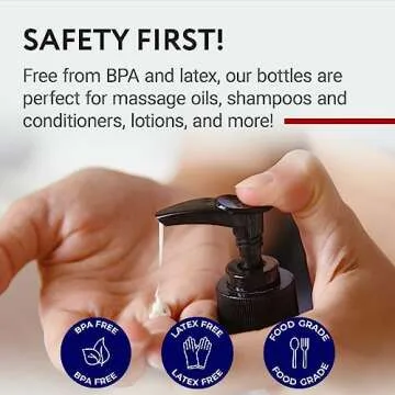 Versatile 8oz Plastic Pump Dispenser Bottles - 6 Pack