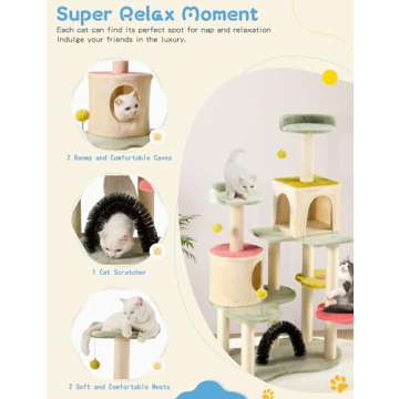 Flower Cat Tree Tower Vibrant Design for Indoor Cats