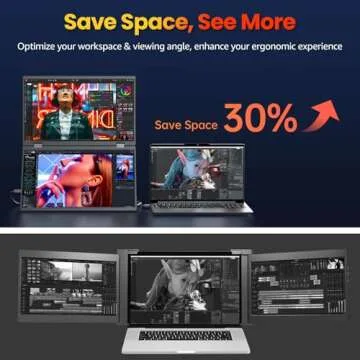 VisionOwl 15.6" Portable Monitor - Dual Screen for On-the-Go