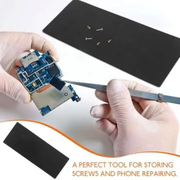 Magnetic Soldering Mat for Electronics Repair - Memory Positioning Maintenance Mat, 6.49x2.55 Inch (Black)