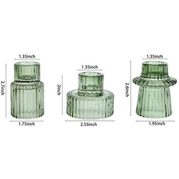 Vixdonos Taper Glass Candlestick Holders Tealight Candle Holders for Table Centerpieces, Wedding Dec...