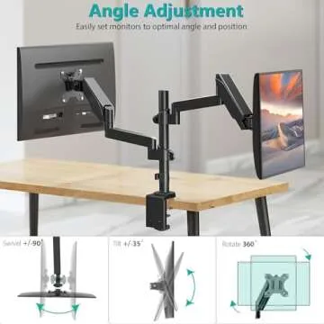 WALI Dual Monitor Mount for 17-32 Inch Screens
