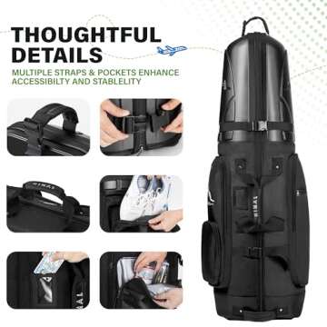 UNIHIMAL Golf Travel Bag with Hard Case Top for Easy Travel