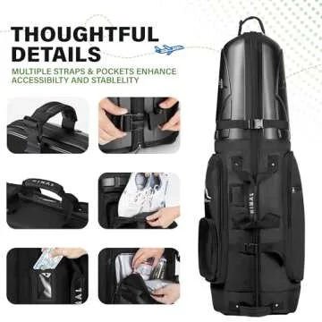 UNIHIMAL Golf Travel Bag with Hard Case Top for Easy Travel