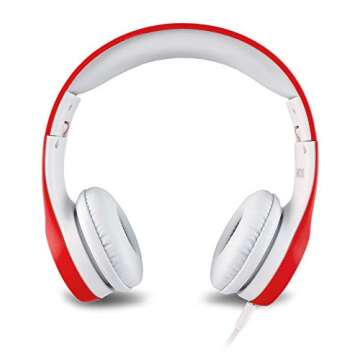 NENOS Kids Headphones Children’s Headphones for Kids Toddler Headphones Limited Volume (Red)