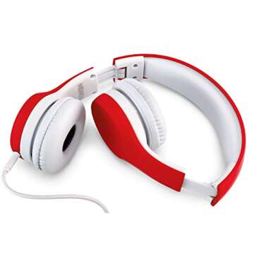 NENOS Kids Headphones Children’s Headphones for Kids Toddler Headphones Limited Volume (Red)