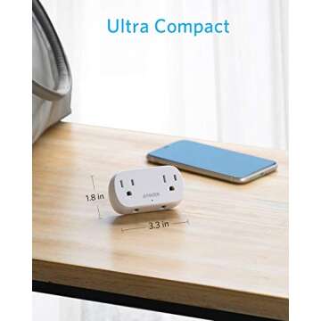 Anker Outlet Extender with USB Wall Plug, PowerExtend USB Plug 2 Mini Charger with 2 Outlets, 2 USB Ports, and PowerIQ Technology, Compact for Travel, Desk, and Cruise Essentials