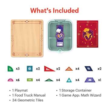 Osmo - Math Wizard and The Fantastic Food Truck Co. Games iPad & Fire Tablet -Ages 6-8/Grades 1-2 -Learn Geometry-Curriculum-Inspired-STEM Toy Gifts for Kids, Boy & Girl-Ages 6 7 8 Base Required