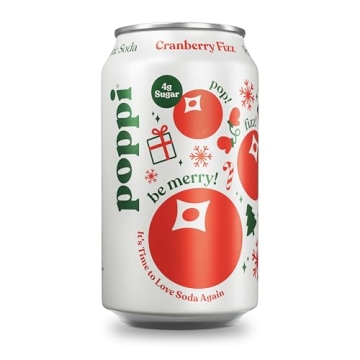 Refreshing POPPI Sparkling Prebiotic Soda with Apple Cider Vinegar - 12 Pack
