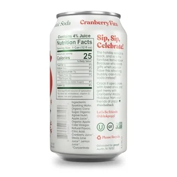 POPPI Sparkling Prebiotic Soda - 12 Pack Cranberry Fizz