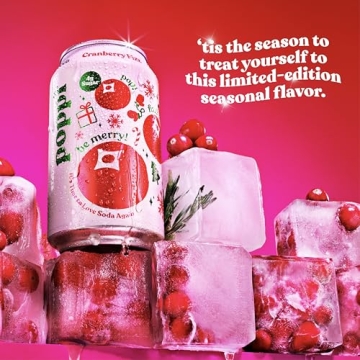 POPPI Sparkling Prebiotic Soda - 12 Pack Cranberry Fizz