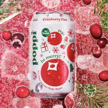 POPPI Sparkling Prebiotic Soda - 12 Pack Cranberry Fizz