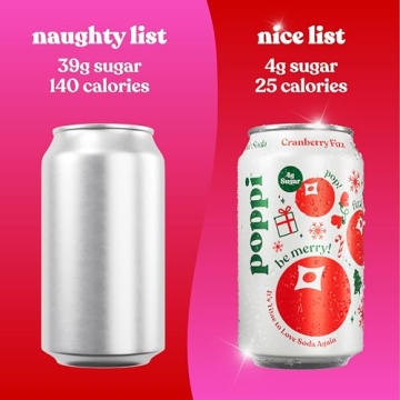 POPPI Sparkling Prebiotic Soda - 12 Pack Cranberry Fizz