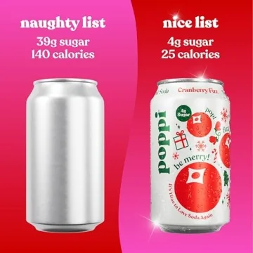POPPI Sparkling Prebiotic Soda - 12 Pack Cranberry Fizz