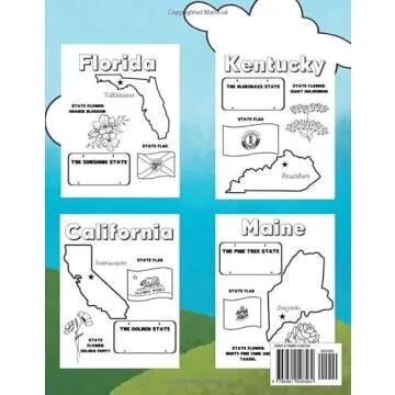 Color and Learn The United States Coloring Book: A coloring book with all 50 states, their capitals,...