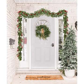 Gomat 6Ft Realistic Christmas Pine Garland for Decor