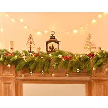Gomat 6Ft Realistic Christmas Pine Garland for Decor