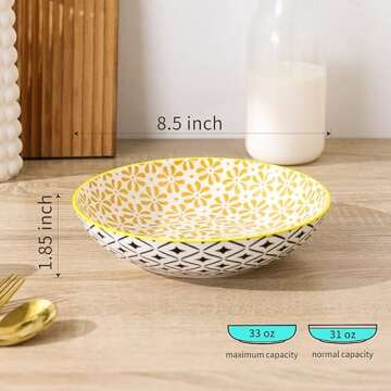 KOLLOV Stylish 4-Piece Pasta Bowls Set for Dining