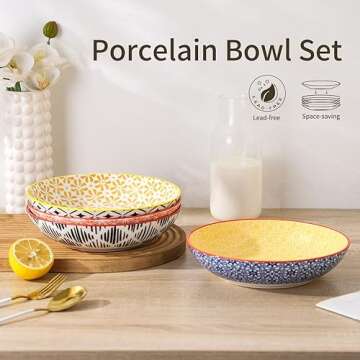 KOLLOV Stylish 4-Piece Pasta Bowls Set for Dining