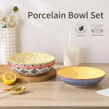 KOLLOV Stylish 4-Piece Pasta Bowls Set for Dining