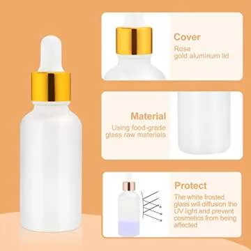 Essential Oils Frosted Glass Bottles - 30ml with Dropper