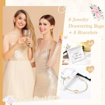 Bridesmaid Jewelry Pouch Set - 16 Pcs Drawstring Bags