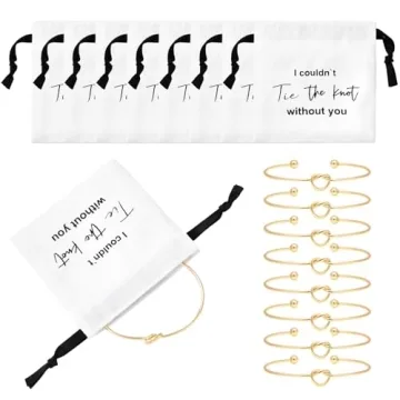 Bridesmaid Jewelry Pouch Set - 16 Pcs Drawstring Bags