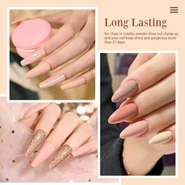 AZUREBEAUTY 17Pcs Dip Powder Nail Kit Starter Nude Skin Tones Champagne Glitter Pink Neutral Acrylic Dipping Powder Liquid Set with Base/Top Coat for French Nail Art Manicure Beginner Party Gift