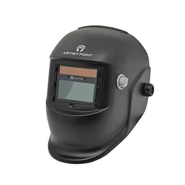 ARTIST POINT AP011001 Auto Darkening Welding Helmet, True Color 1/1/1/2, Solar-Lithium Dual Power, W...