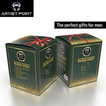 ARTIST POINT AP011001 Auto Darkening Welding Helmet, True Color 1/1/1/2, Solar-Lithium Dual Power, Wide Shade Range 4/9-13 for TIG MIG ARC Weld Hood Helmet, Great Gift Package for Welding Lover