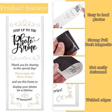 Karenhi 100 Pcs Magnetic Picture Frame Flexible Magnetic Photo Holder with Inserts for 2" x 6" PVC Frames Magnet Photo Sleeves for Refrigerator Wedding Grad Party Baby Shower Picture Booth, Vertical