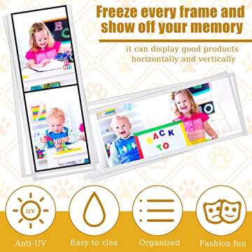 Karenhi 100 Pcs Magnetic Picture Frame Flexible Magnetic Photo Holder with Inserts for 2" x 6" PVC Frames Magnet Photo Sleeves for Refrigerator Wedding Grad Party Baby Shower Picture Booth, Vertical