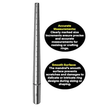 Exquisite Craftsmanship: Premium Solid Stainless Steel Ring Sizing Mandrel for Accurate Measurements, Sizes 1-16