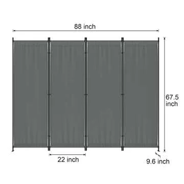 Morngardo Room Divider, Folding Privacy Screens, 4 Panel Room Partitions, 88" Foldable Wall Dividers...