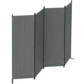 Morngardo Room Divider, Folding Privacy Screens, 4 Panel Room Partitions, 88" Foldable Wall Dividers, Portable Separating for Home Office Bedroom Dorm Decor (Grey)