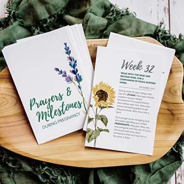 Pregnancy Prayer Cards, Weekly Prayer & Milestone Cards for Expecting Mother, Pregnancy Congratulati...
