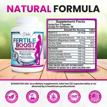 Fertility Supplements for Women PCOS Myo-Inositol Capsules