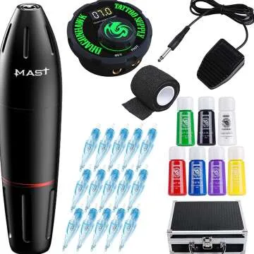 Dragonhawk Rotary Tattoo Kit with Needles & Inks
