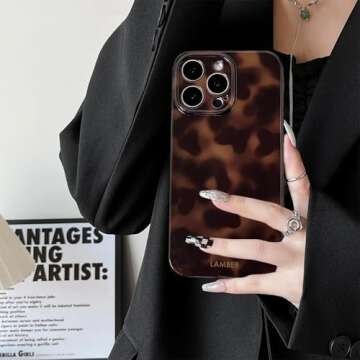 XQAGU Cute Phone Case for iPhone 16 Pro Amber Leopard Pattern Slim Protective Case