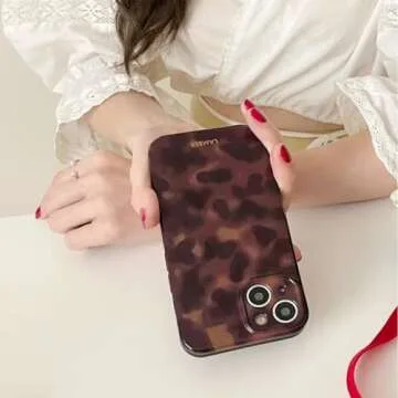 XQAGU Cute Amber Leopard Phone Case for iPhone 16 Pro