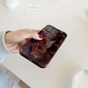 XQAGU Cute Amber Leopard Phone Case for iPhone 16 Pro