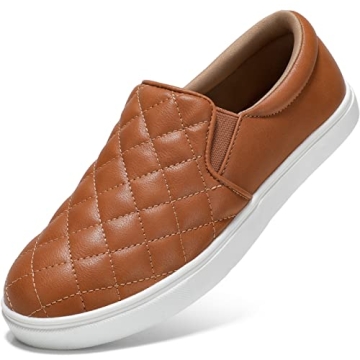STQ Women's Quilted Slip-On Sneakers: Comfortable & Stylish Loafers for Business & Office